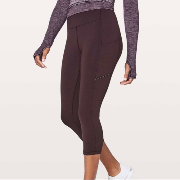 Lululemon Speed Up Crop 21” Black Cherry 4 - Picture 3 of 8